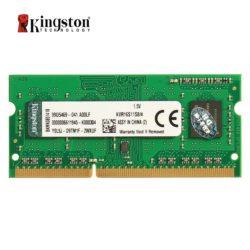 Цена Kingston ValueRAM 4GB 1600MHz PC3 12800 DDR3 Non ECC CL11 SODIMM SR x8 notebook Memory KVR16S11S8 4