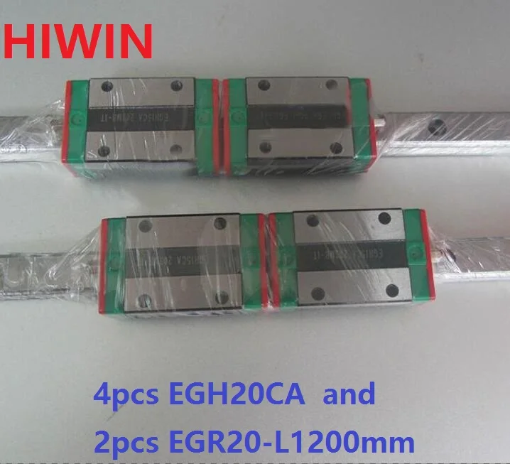 

2pcs 100% original HIWIN linear guide EGR20 -L 1200mm + 4pcs EGH20CA linear block for CNC router