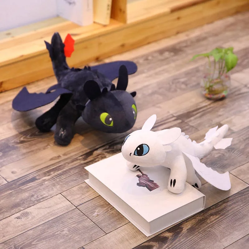 

How To Train Your Dragon 3 Toy Anime Figures Toothless Light Fury Plush Toys Stuffed Soft Dargon Doll Night Fury Kids Toys