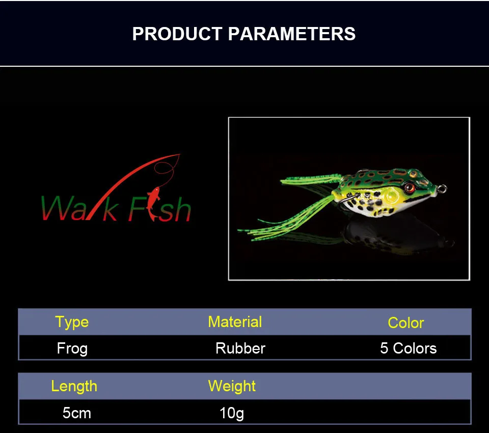 WALK FISH 1 шт. 5 см 10 г лягушка приманка рыболовные приманки тройные Крючки Топ водный луч лягушка искусственный гольян кривошипный сильный Искусственный Мягкий