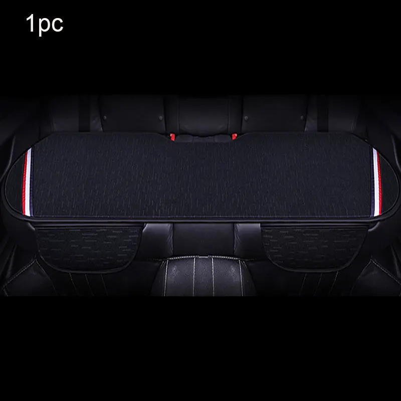 Универсальный чехол для автомобильных сидений, четыре сезона, дышащая льняная подушка для автомобильного кресла, карман для хранения, чехлы для автомобильных сидений, автомобильные аксессуары - Название цвета: Black Rear