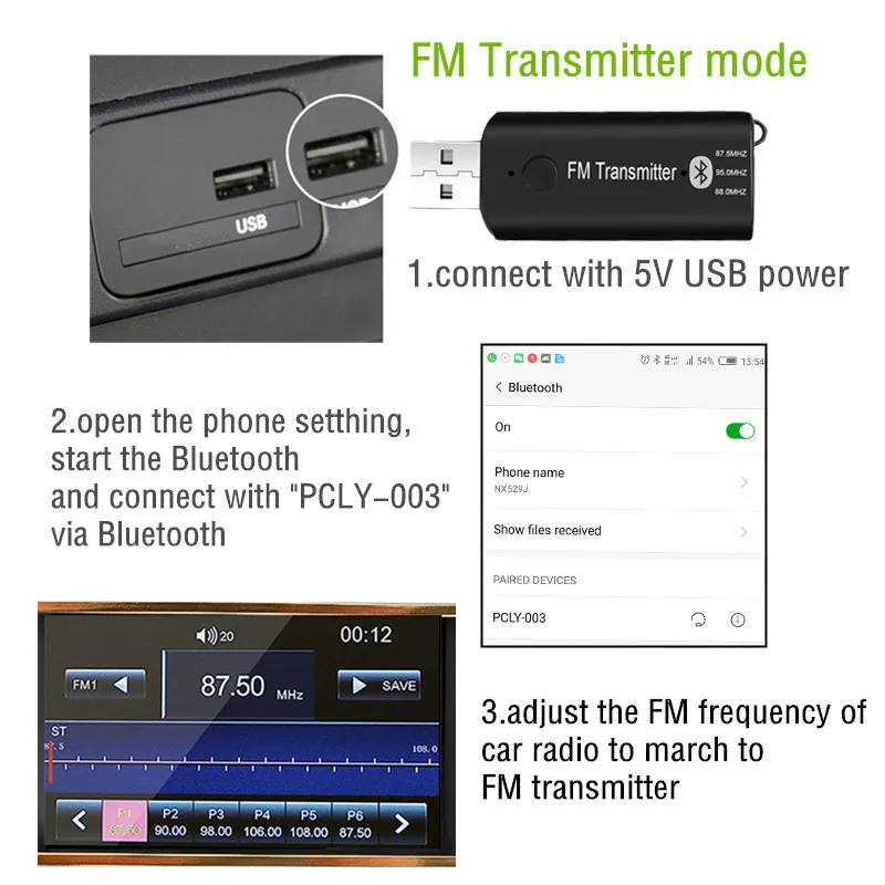 FM трансмиттер автомобильный с микрофоном и поддержкой Bluetooth 5 0 3