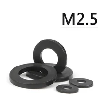 M2.5 2,5x5x1 черный винт Пластик нейлоновая шайба покрытием плоский разделитель уплотнительная прокладка уплотнительное кольцо