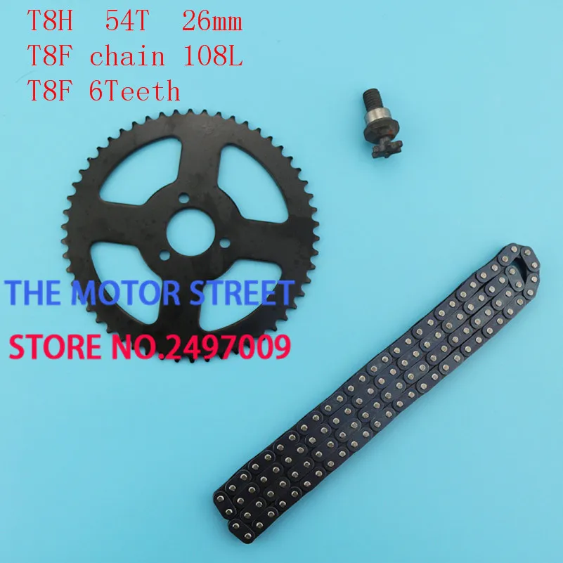 108 звеньев t8f цепь 6 зуб + Задняя и Sproc fit Mini Dirt ATV Quad 4 Wheeler карманный велосипед