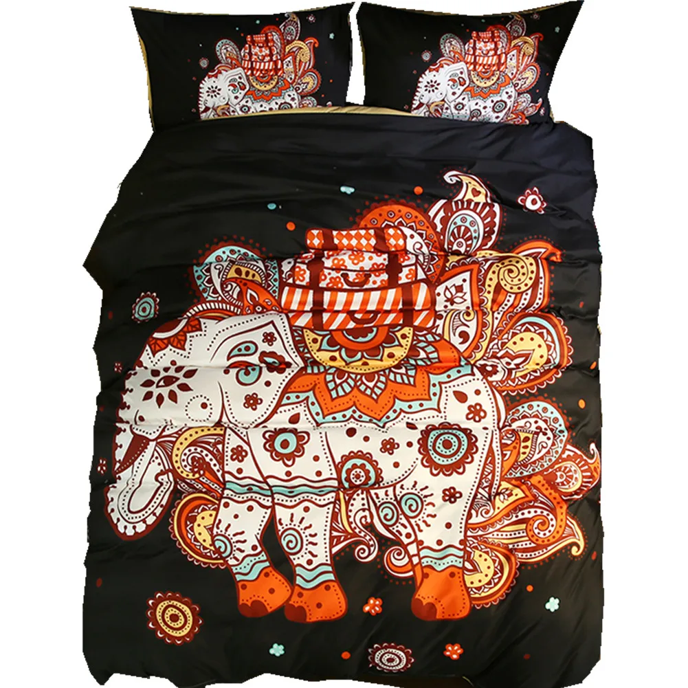 3 Pcs Mandala Elephant Duvet Cover Set Bohemian Indian ...