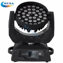 2 шт./лот, 36* 10В RGBW сценический лучевой свет светодиодный Поворотная голова светового оборудования 4 in1 светодиодный размытый свет при полетном кейсе