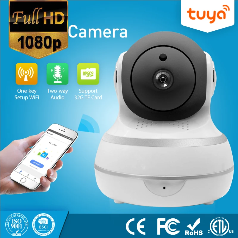 Auto Tracking 1080P PTZ Two Way Audio Tuya Wireless WiFi IP Security Camera Smart Life Camera Products APP Remote Control Tuya