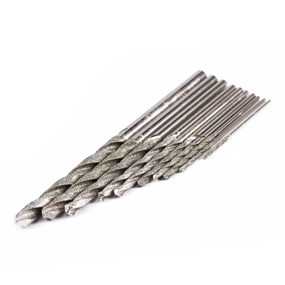 Wholesale 10Pc/set size 0.8 4mm Diamond Tipped Drill Bit Set Twist