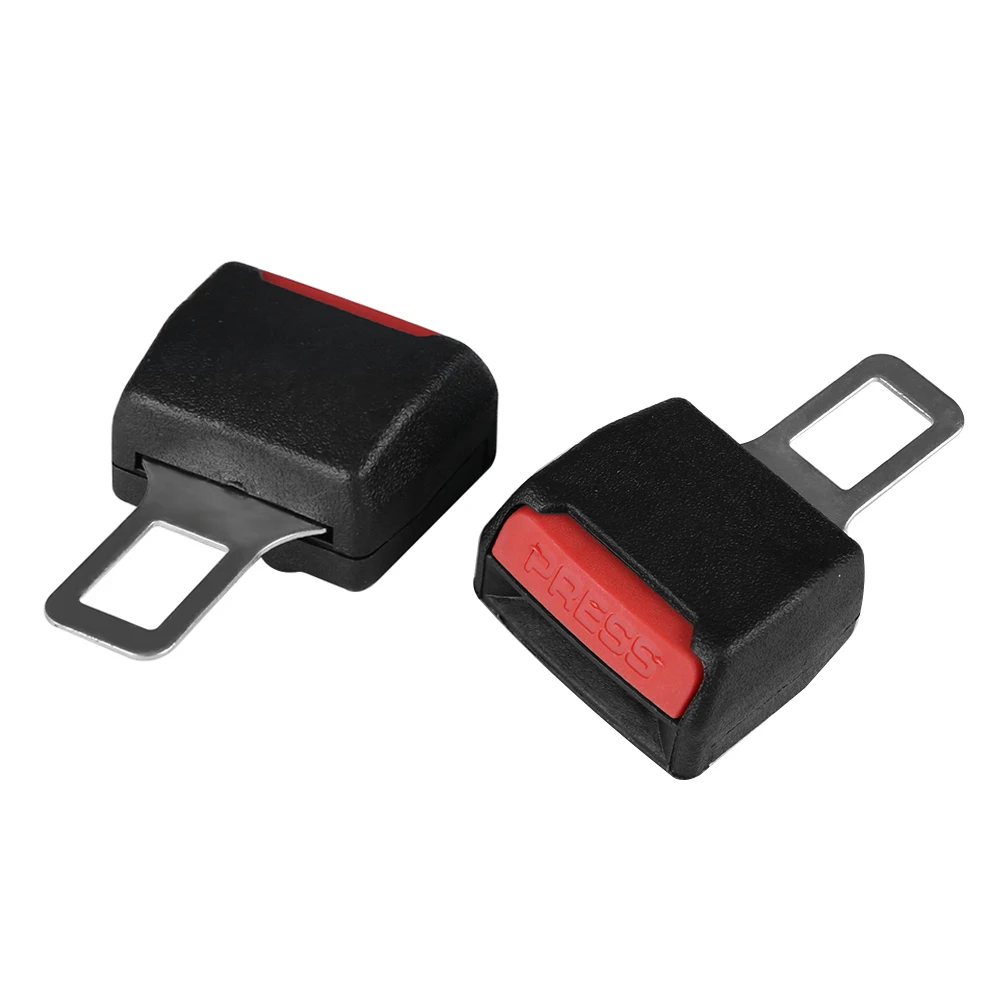 Car Seat Belt Extender 2 Pack Black Universal Auto Seat Belt Buckle Car Extender Clip Metal Seat Belt Tongue Buckles Clip Extension Accessories