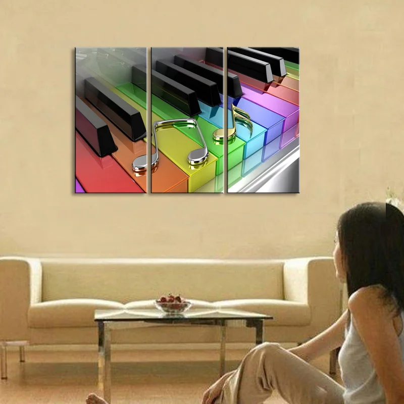 3 pieces high-definition no frame print Colorful 3D Piano canvas oil painting poster and wall art living room picture GQ-002 (3)