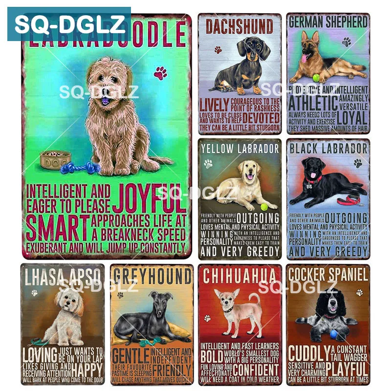 

[SQ-DGLZ]Hound/Dachshund/German Shepherd/Labrador/Lhasa Apso/Labradoodle/Chihuahua/Cocker Spaniel Metal Sign Friend Plaques