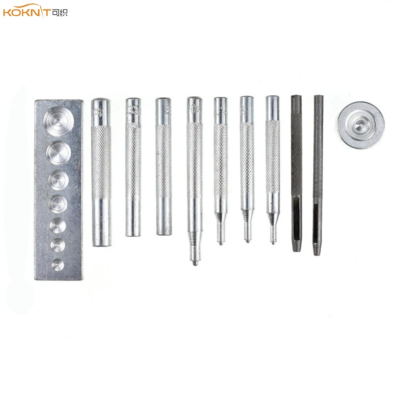 KOKNIT 11pcs Leathercraft Tool Punch Snap Kit Rivet Fastener Buttons Installation Tool Kit Kit for Leather Craft Hand Punch Tool (2)