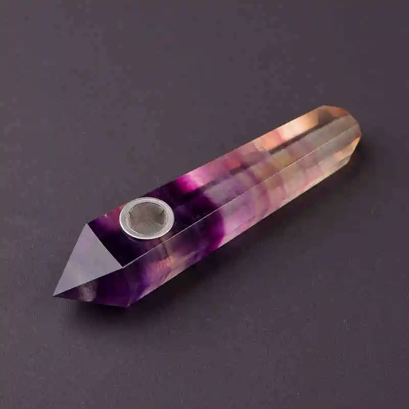 Smoking Dogo 2017 New Arrival Straight Crystal Pipe Purple Fluorite