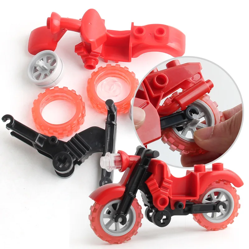 Single Sale 4 Color 2 Styles Harley Motor Vehicles Motorcycle Accessories MOC Motor Parts Building Blocks Bricks Toys For Kid F4
