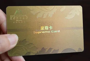 

Metallic gold plastic card, gold shini background plastic card, silk-screen with offset printing