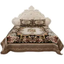 FAMVOTAR шикарный Европейский стиль цветочные покрывала букеты с принтом розы комплект из 3 предметов одеяло Королевский размер 240X260 см Dropshp
