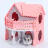 Hamster House Small Colorful Wooden House For Bear Baby Two-layer Environmental Friendly Villa With Balcony Cage For Hamster