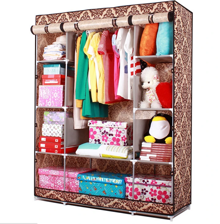 Simple Portable Wardrobe Bedroom Furniture Steelframe Folding