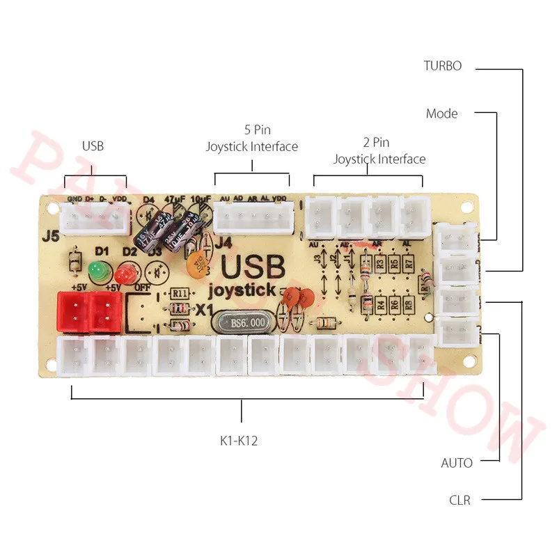 Ноль задержки аркадный usb кодер ПК к джойстику с 28 мм светодиодный кнопки и 5Pin боевые палки+ светодиодный кабель для DIY аркадный комплект запчасти