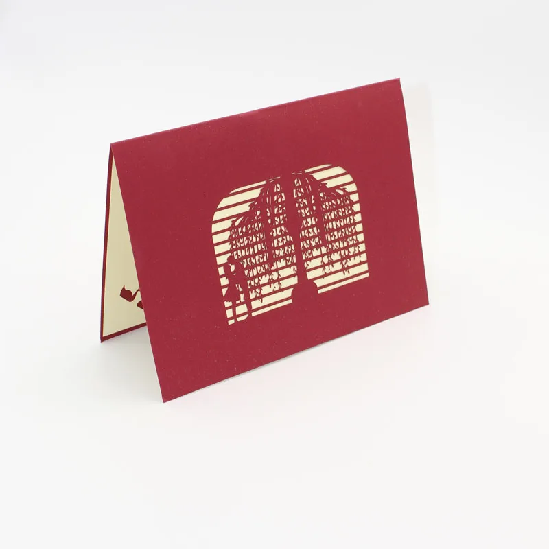  3D Laser Cut Handmade Lovers Under the Willow Paper Invitation Greeting Cards PostCard Wedding Vale - 32793392942