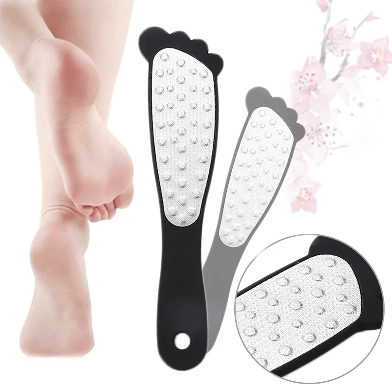 

ELECOOL 1pc Hard Dead Skin Remover Foot Shape File Pedicure Double Side Sanding File Reusable Washable Stainless Steel File