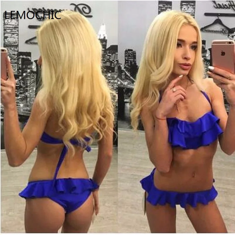 LEMOCHIC high quality sexy two piece swimming suit for women bikini Beaches bathing places swimsuits teenager swimming dress