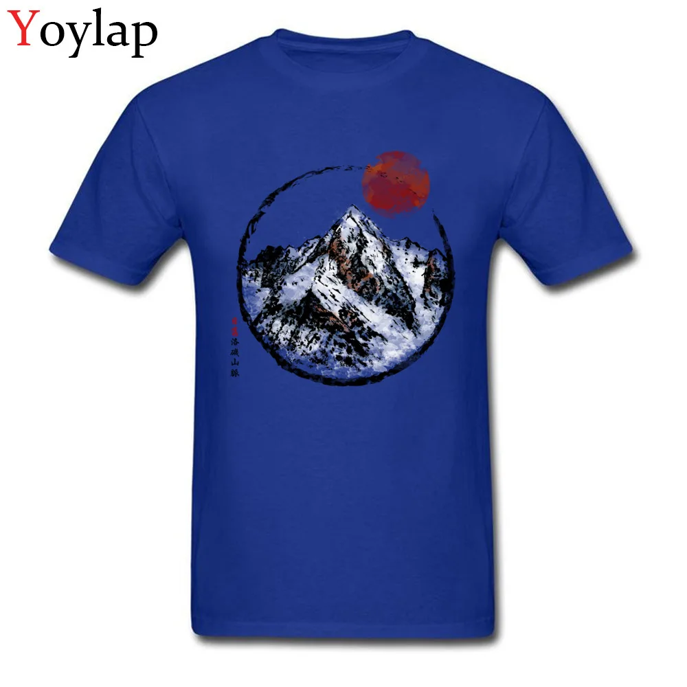Mens T-shirts 2017 New Fashion Family Tops Shirt Summer Fall 100% Cotton O-Neck Classic Sunset in Rocky Mountain Sweatshirts blue