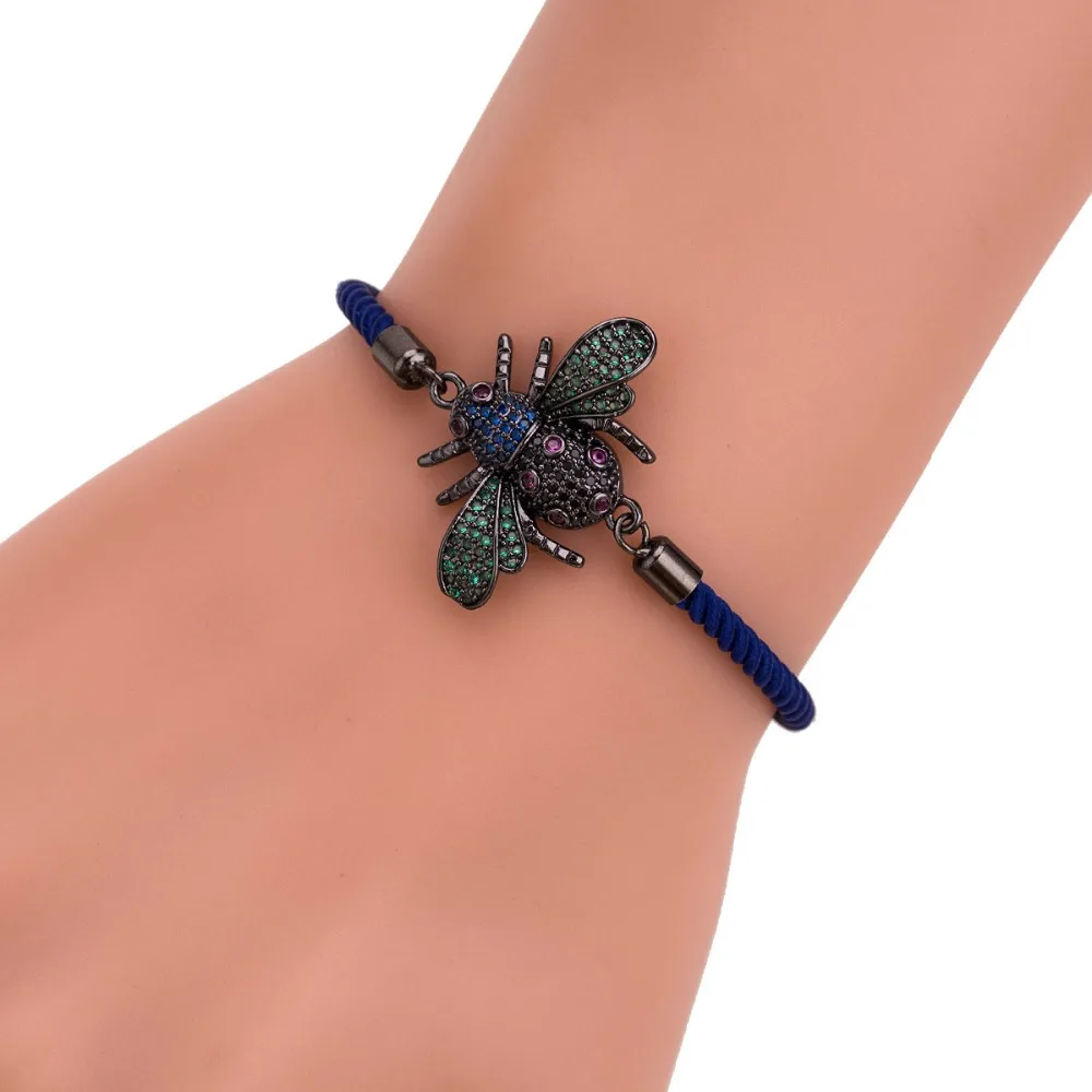 

Ziris Fashion Jewelry String Bracelet Animal Vintage Bee AAA Cubix Zircon Charm Bracelet Europe Style for Women Gift