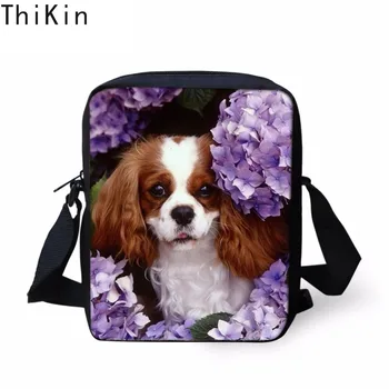 

THIKIN Cute Women Samll Crossbody Bags 3D Animal Charles Dog Printing Lady Handbags Brand Designer Shoulder Messenger Bag Sumka