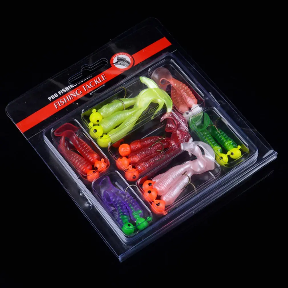 

Bait Boxed Soft Bait Tail Scorpion Lead Hook Combination Soft Worm Fake Bait Road Bait, Set Squid
