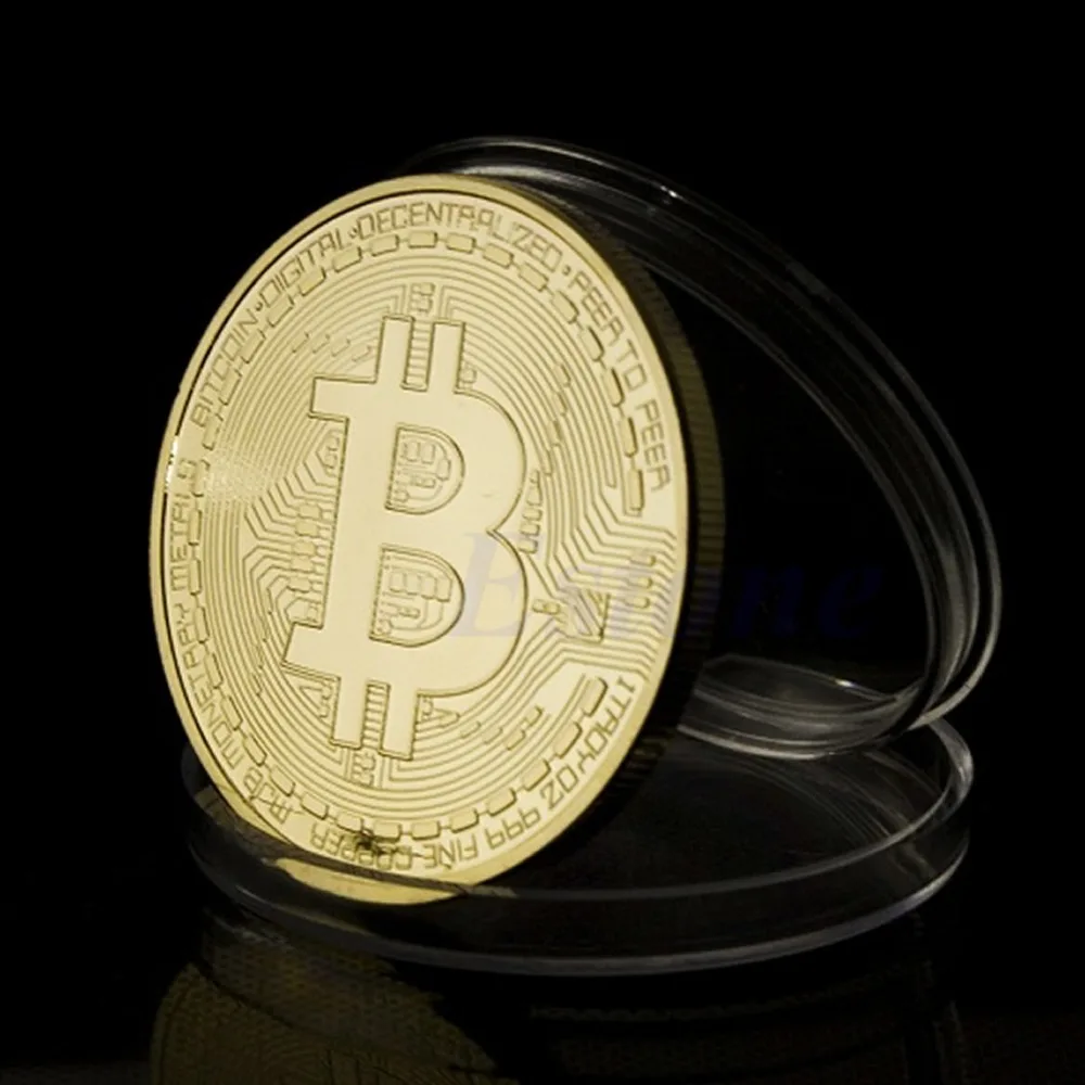 

1 x Gold Plated Bitcoin Coin Collectible BTC Coin Art Collection Gift Physical