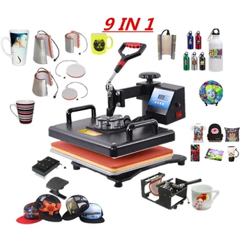

9 in 1 Combo Heat Press Machine Sublimation Heat Transfer Printer For Mug/Cap/T Shirt/Phone Cases/Bottle