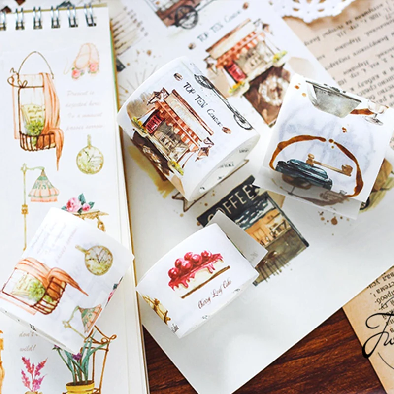 

3-5cm*5m Vintage Cake food coffee shop washi tape diy decoration for scrapbooking masking tape adhesive tape