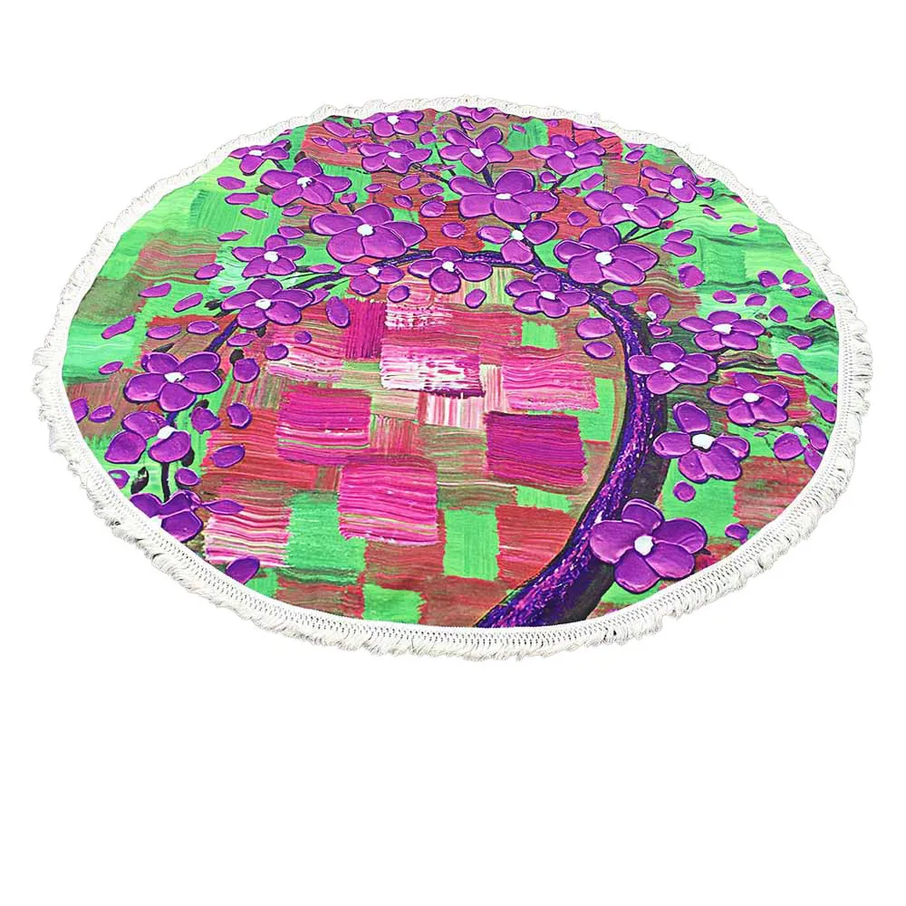 

KANCOOLD New Round With Tassel Tapestry Summer Beach Throw Mat Sunshine Towel Polyester Fiber Blanket 2019