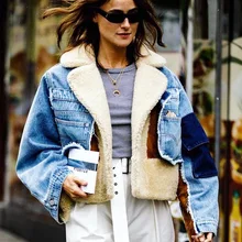 Осенне-зимнее пальто Ковбойское плюшевое плотное теплое пальто куртка Женская мода осень