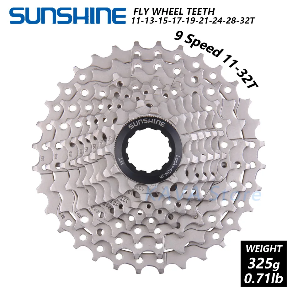9 Speed 11-32T Солнечный свет 8/9/10/11/12 Скорость свободного хода MTB горный велосипед Кассетный Маховик Сталь 32/36/40/42/46/50 T Совместимость для Shimano - Цвет: 9 Speed 11-32T