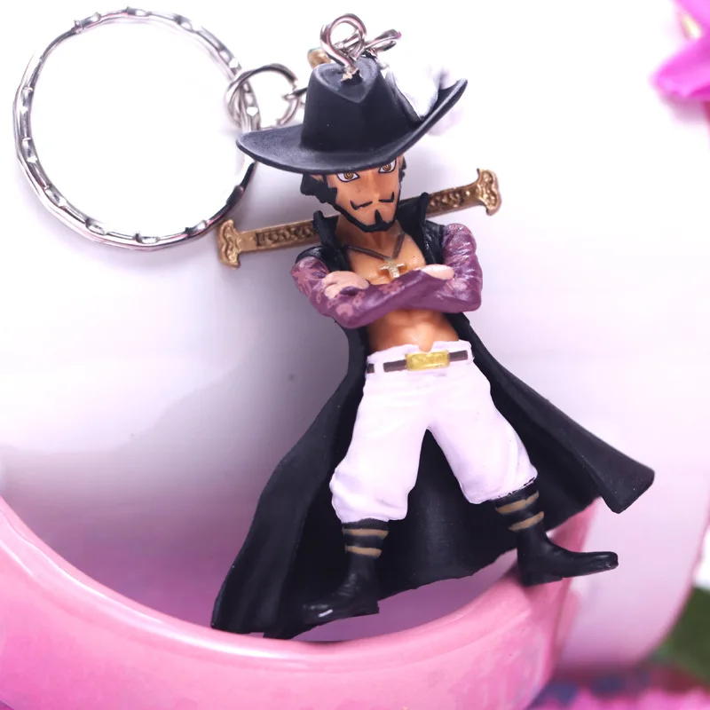 Аниме одна штука брелки Shanks Doflamingo Edward Newgate Kuzan Dracule Mihawk ПВХ Фигурки брелоки кулоны