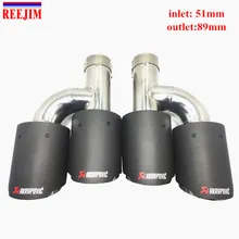 Aço inoxidável Ponta silenciador do escape ponta de Escape Akrapovic Entrada de 51mm (2 “) tomada de 89mm (3.5”) Audi A5 A4 tamanho personalizado-car styling
