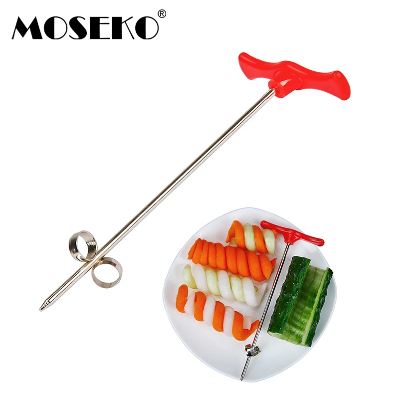 

MOSEKO 1pc Manual Spiral Screw Slicer Plastic PP + Steel Wire Rotate Potato Carrot Cucumber Vegetables Spiral Knife Carving Tool