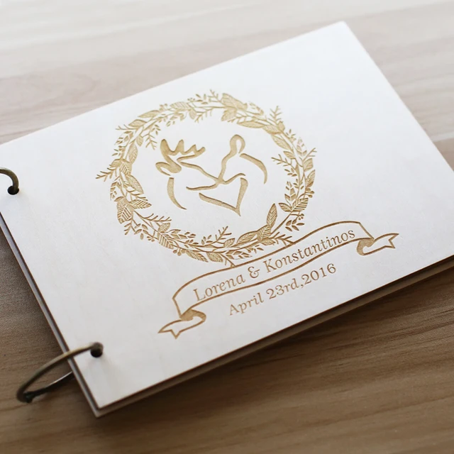 Rustic Custom Wedding Guest Book With Deers Personalized Guestbook Rustic Custom Wedding Guest Book With Deers Personalized Guestbook Alternative Design Gift Keepsake