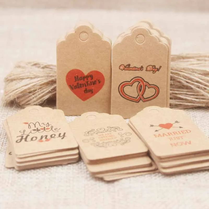 New arrival 5*3cm DIY scallop wedding tag white/kraft valentines day decoration tag gifts