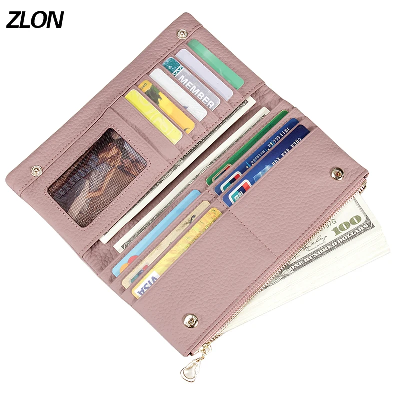 Женские кошельки ZLON из 100% натуральной кожи роскошный новый высококачественный