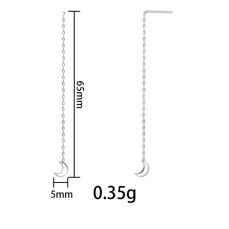 CHUKUI,, серьги из родия и нержавеющей стали, длинные женские серьги в форме полумесяца, подвеска на цепочке, длинные серьги в Корейском стиле
