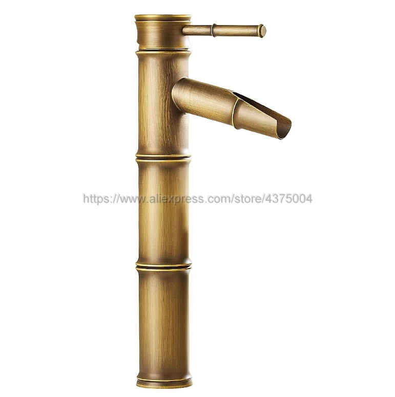 Antique Brass Bathroom Single Handle Hole Hot Cold Water Mixer Taps Wash Basin Bathroom Kitchen Deck Mounted Basin Faucet Nan016