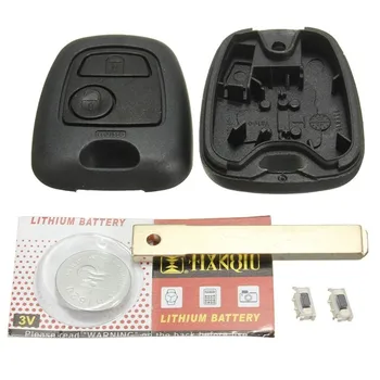 

2 Button Remote Key Fob Case Shell & Uncut Blade Full Repair Kit For Toyota Aygo