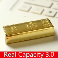 Роскошный Золотой Слиток Pen Drive 2 ТБ 1 ТБ Usb Flash Drive 64 ГБ 128 ГБ 16 ГБ 32 ГБ Pendrive 3.0 Реальная Емкость Памяти Disk По Ключевым Подарок