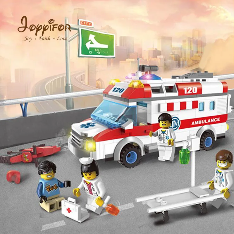 

Joyyifor 328pcs Building Blocks Ambulance Car Nurse Model Blocks DIY Bricks Compatible LegoINGlys Educational Toys For Children