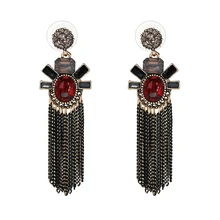 Мода, дизайнерские новые популярные длинные серьги с металлическими кисточками, Новое поступление, брендовые Кристальные серьги-гвоздики для женщин и девочек, 3 цвета