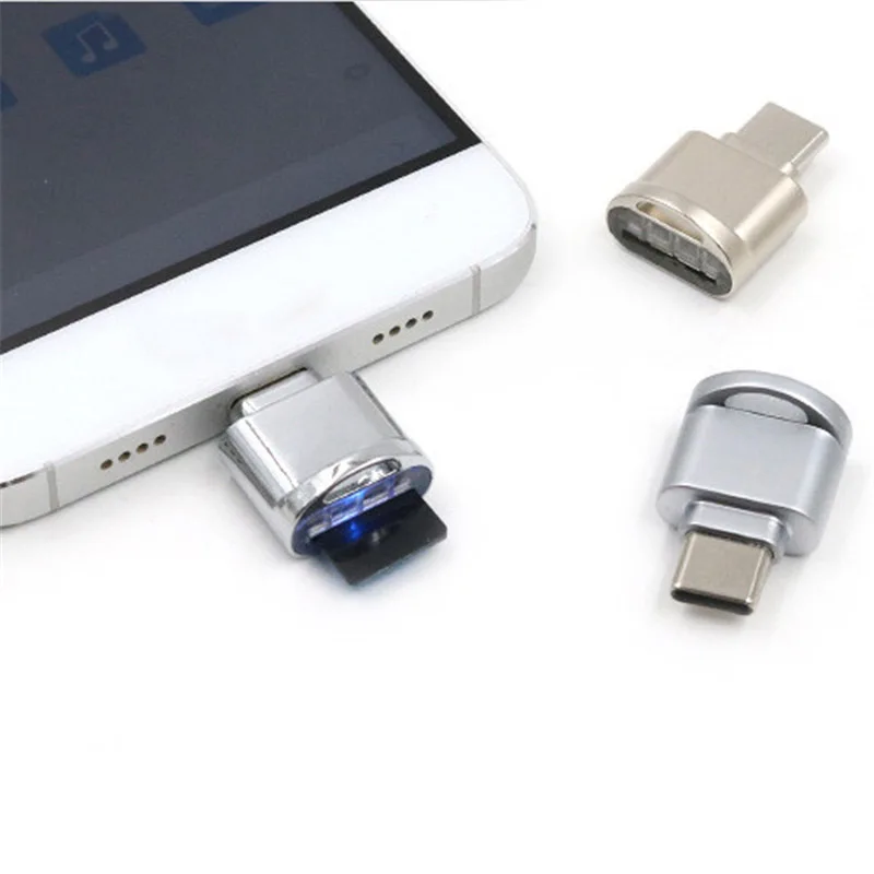 Новая модель кард-ридер супер мини-usb 3,1 тип-c TF алюминиевый сплав Micro SD считыватель карт OTG для мобильного телефона Macbook/LeTV/Xiaomi 4C