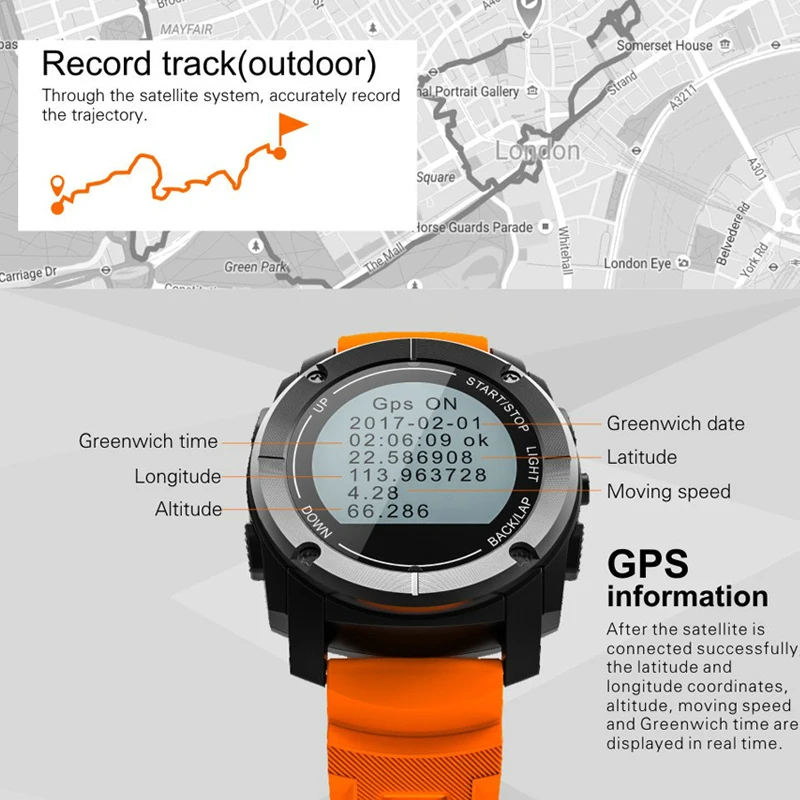 Greentiger GPS Outdoor S928 Smart Watch Heart Rate Monitor Smart Wristband Sport Smartwatch for Android IOS Phone